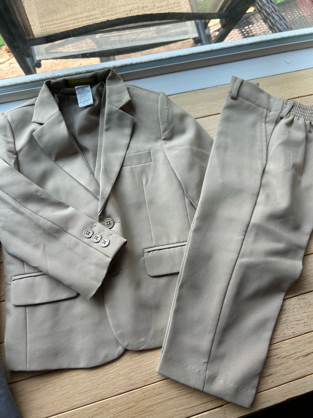 RAFAEL tan boys suit and vest set 3T